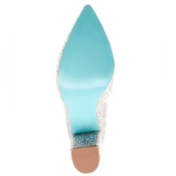 New Blue by Betsy Johnson Candy Crystal Tall Zip Up Block Heel Boots Size 6 $275 - Picture 2 of 7